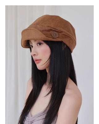 button beret hat