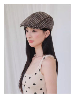 plaid painter cap