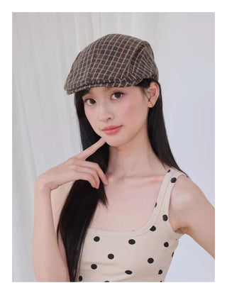 plaid painter cap