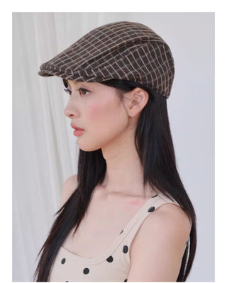 plaid painter cap