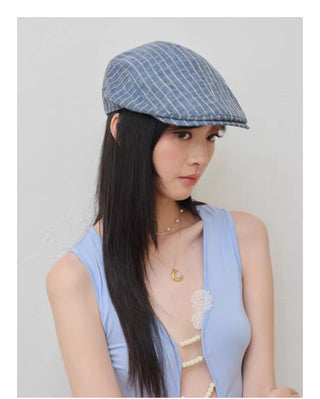 plaid painter cap