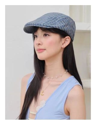 plaid painter cap
