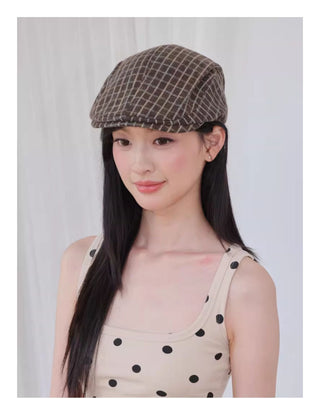 plaid painter cap