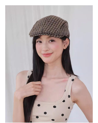 plaid painter cap