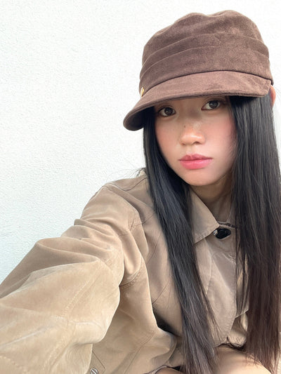 pleated wide brim