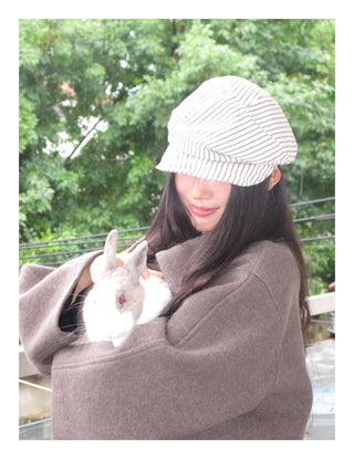 plain white beret