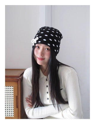 polka dot knit hat