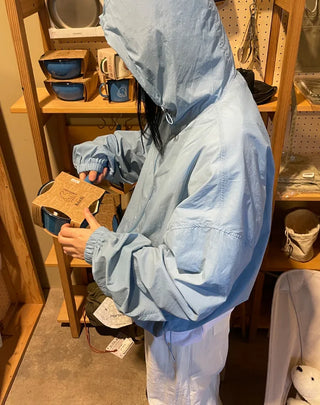 hoody nylon wind breaker