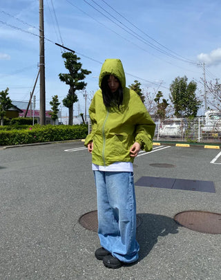 hoody nylon wind breaker