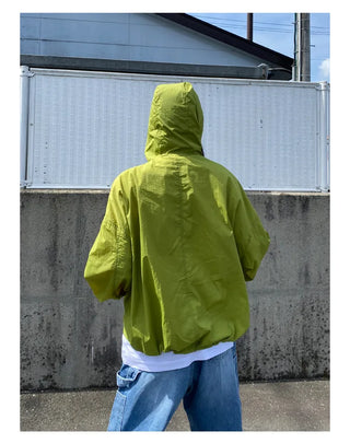 hoody nylon wind breaker
