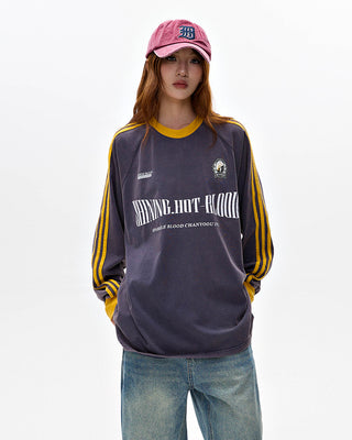 Long sleeves loose sports  T-shirt