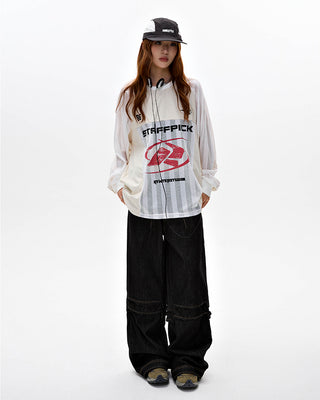 Mesh breathable long-sleeved top