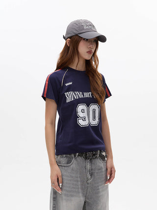 Striped sports slim jersey