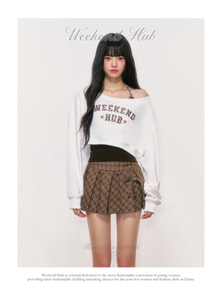 [WEEKH] plaid pleated skirt