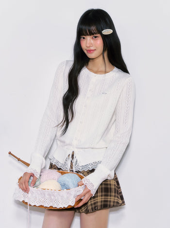 [WEEKH] lace wool cardigan