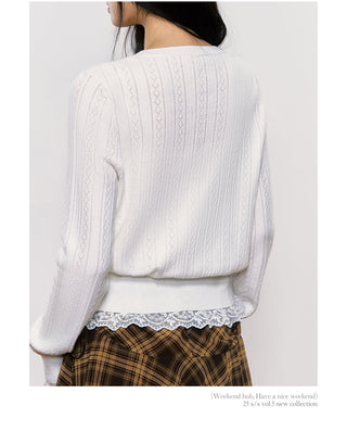 [WEEKH] lace wool cardigan