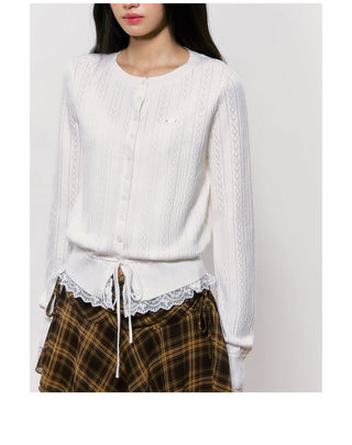 [WEEKH] lace wool cardigan