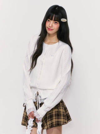 [WEEKH] lace wool cardigan