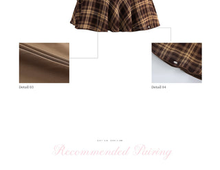 [WEEKH] plaid mesh skirt