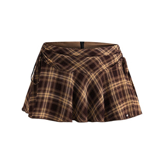 [WEEKH] plaid mesh skirt