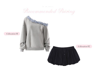 [WEEKH] contrast shoulder sweater
