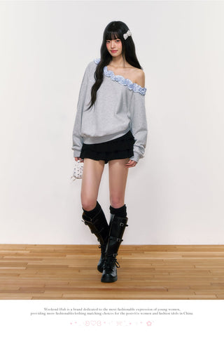 [WEEKH] contrast shoulder sweater