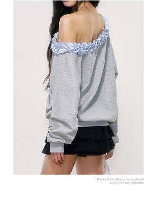 [WEEKH] contrast shoulder sweater