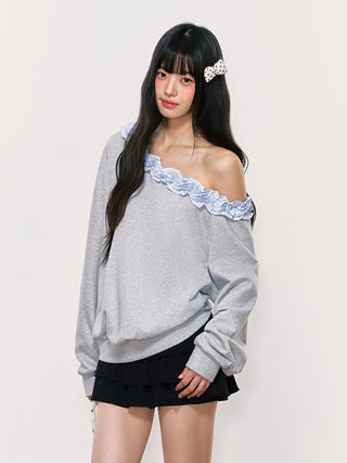 [WEEKH] contrast shoulder sweater