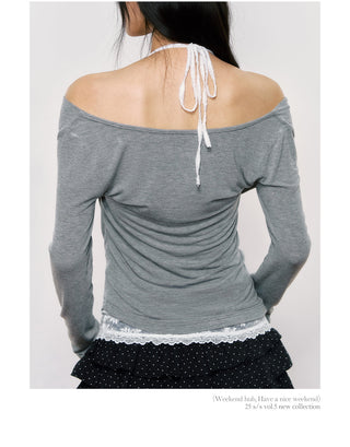 [WEEKH] lace halter top