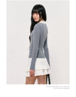 [WEEKH] lace polo knit