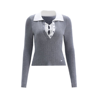 [WEEKH] lace polo knit