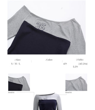 [WEEKH] contrast shoulder top
