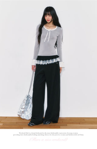 [WEEKH] striped wide pants