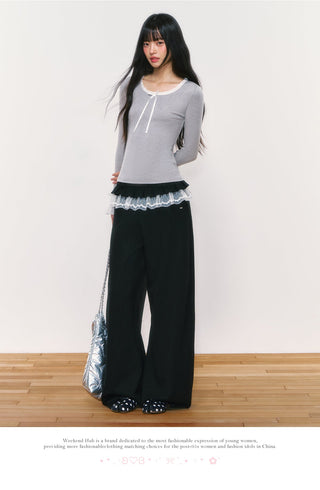 [WEEKH] striped wide pants