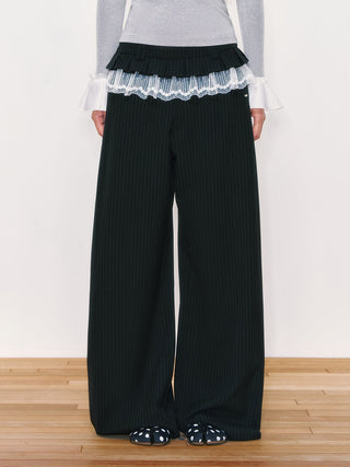 [WEEKH] striped wide pants