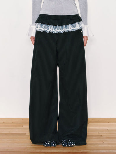 [WEEKH] striped wide pants