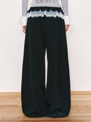 [WEEKH] striped wide pants