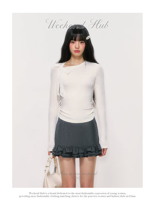 [WEEKH] ruffled a-line skirt