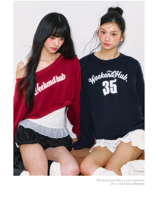 [WEEKH] off-shoulder short sweater