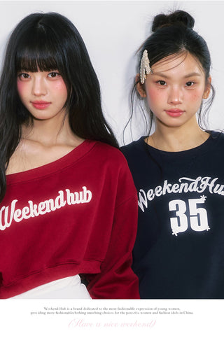 [WEEKH] off-shoulder short sweater