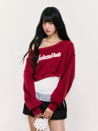 [WEEKH] off-shoulder short sweater