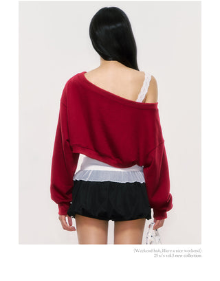 [WEEKH] off-shoulder short sweater