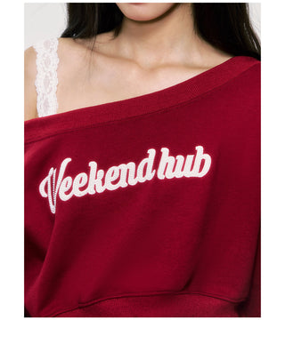 [WEEKH] off-shoulder short sweater