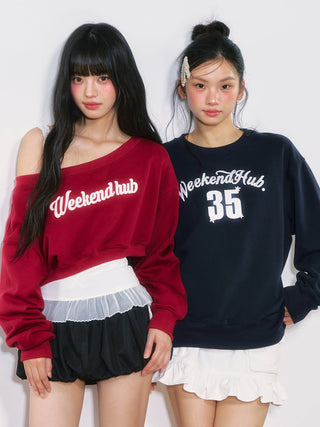 [WEEKH] off-shoulder short sweater