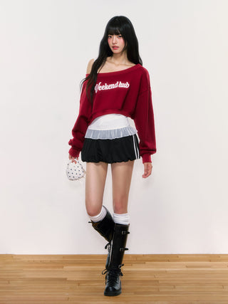 [WEEKH] off-shoulder short sweater