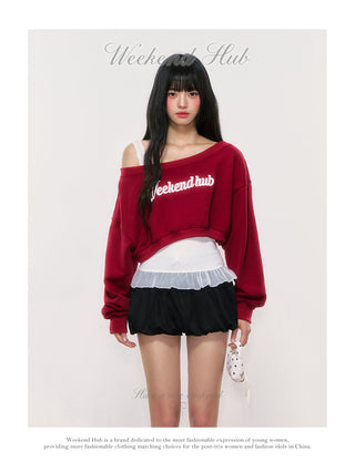 [WEEKH] off-shoulder short sweater