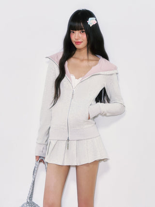 [WEEKH] patchwork hooded top