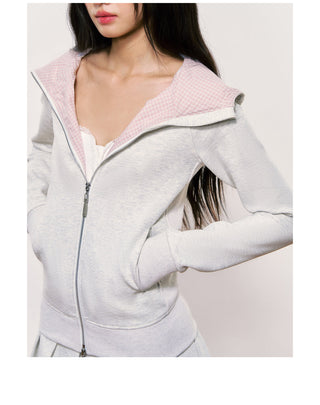 [WEEKH] patchwork hooded top