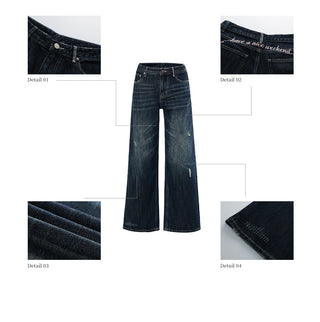[WEEKH] contrast thread jeans