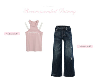 [WEEKH] contrast thread jeans